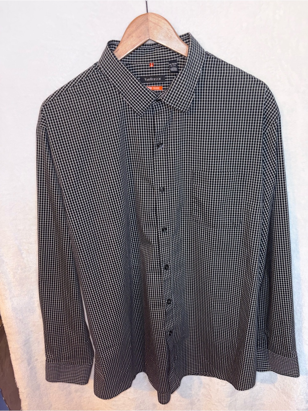 Van Heusen Black and White Check Dress Shirt